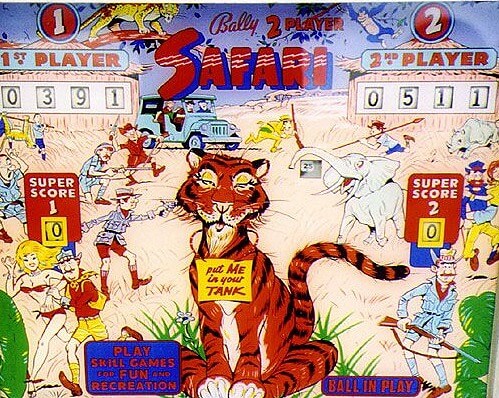 Safari pinball machine (1968)