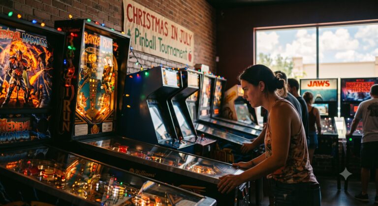 pinball tournament at an arcade